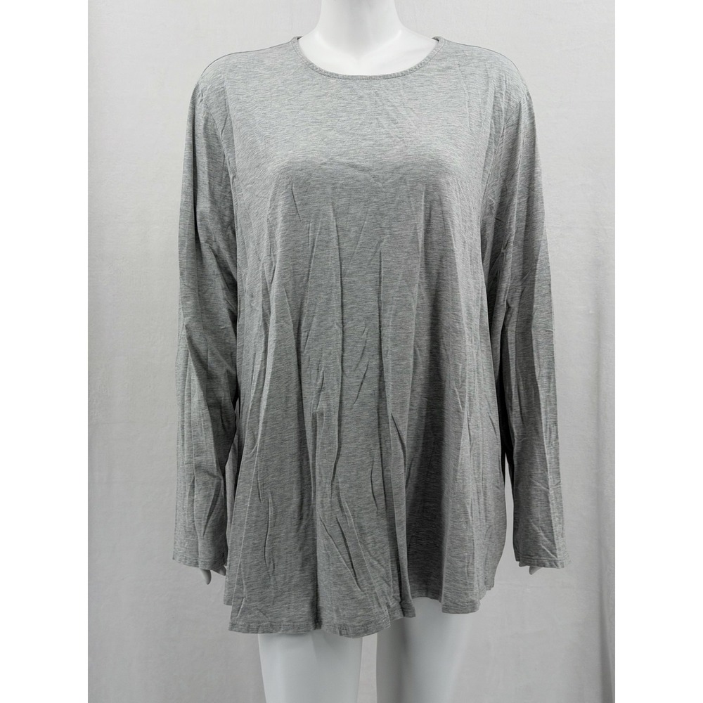 Pure J Jill Top Womens 4X Gray Pima Stretch Cotton Tee Casual Staple Everyday